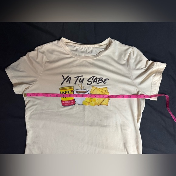 SHEIN Cream Graphic Tee with Coffee Design - Picture 3 of 3